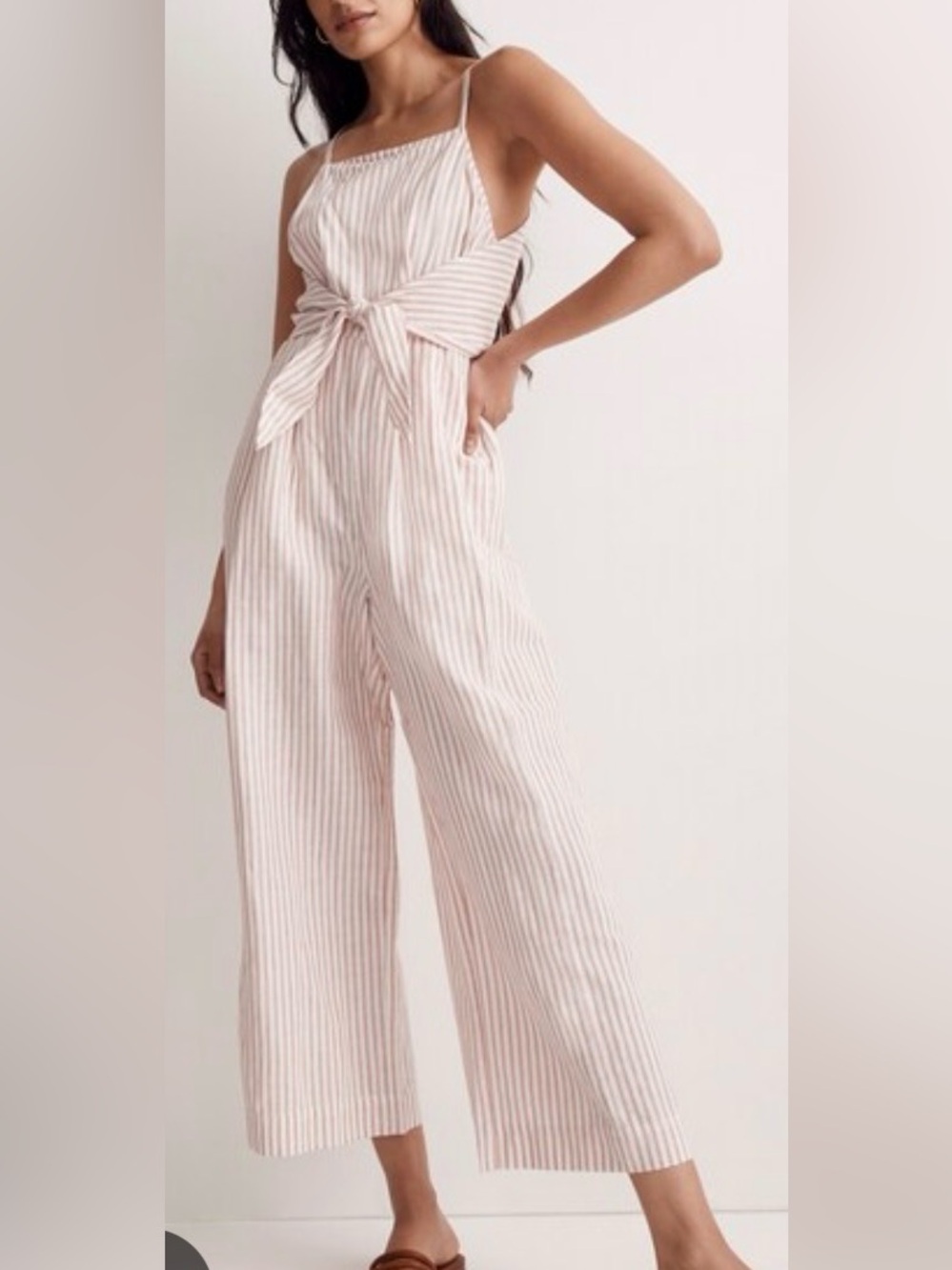 Madewell Cornelia Cami Tie Waist Jumpsuit, size 14.